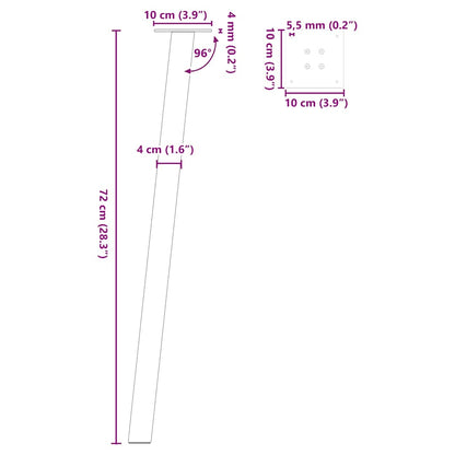 vidaXL Konsolentischbeine 4 Stk. Naturstahl 72 cm Stahl