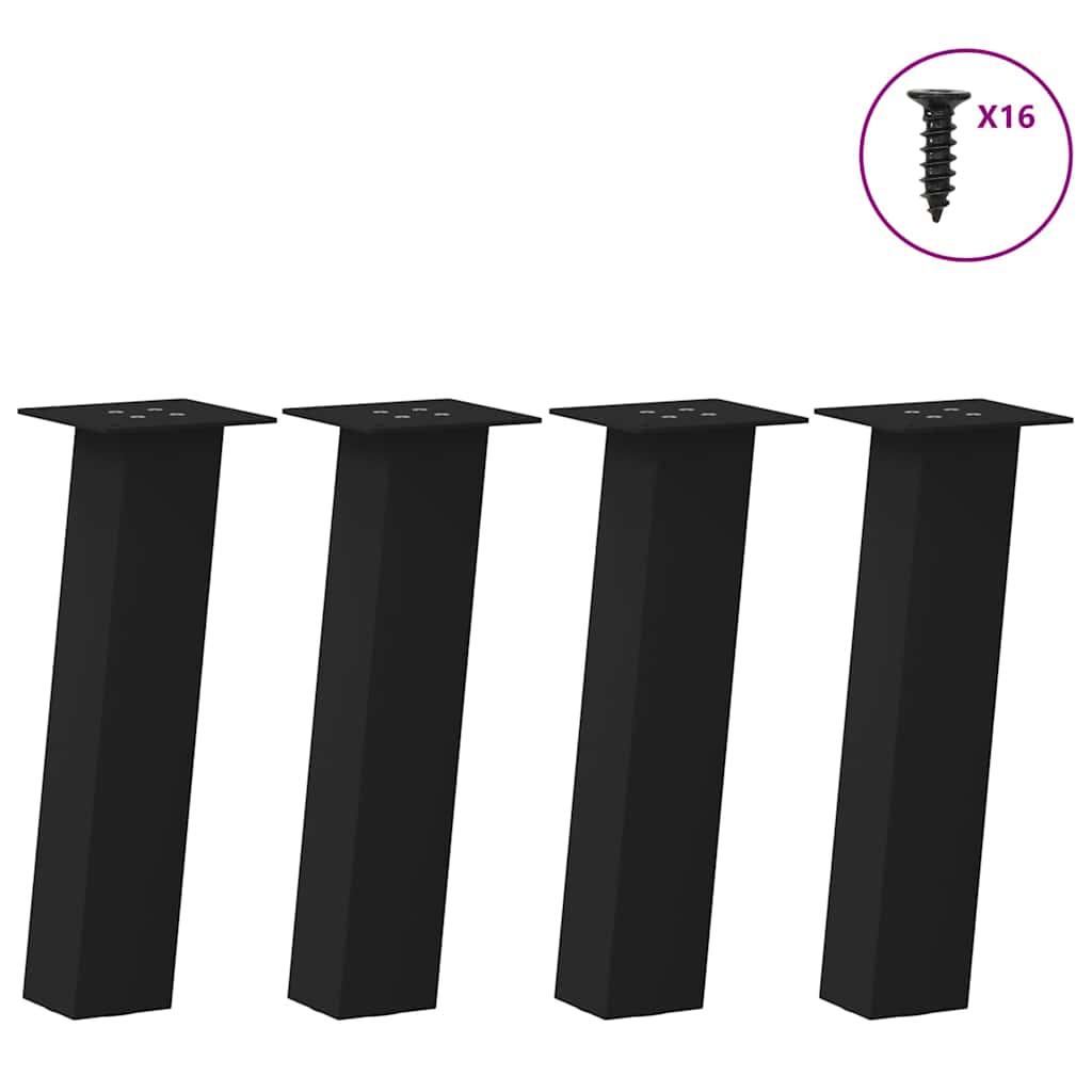 vidaXL Couchtischbeine 4 Stk. Schwarz 30 cm Stahl
