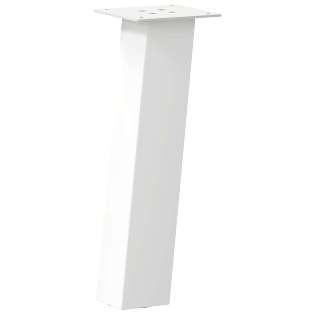 vidaXL Pieds de table basse 4 pcs Blanc 42 cm Acier