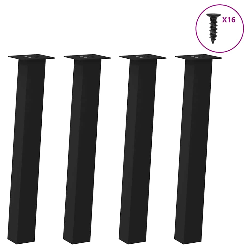 vidaXL Konsolentischbeine 4 Stk. Schwarz 72 cm Stahl