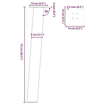 vidaXL Konsolentischbeine 4 Stk. Anthrazit 72 cm Stahl