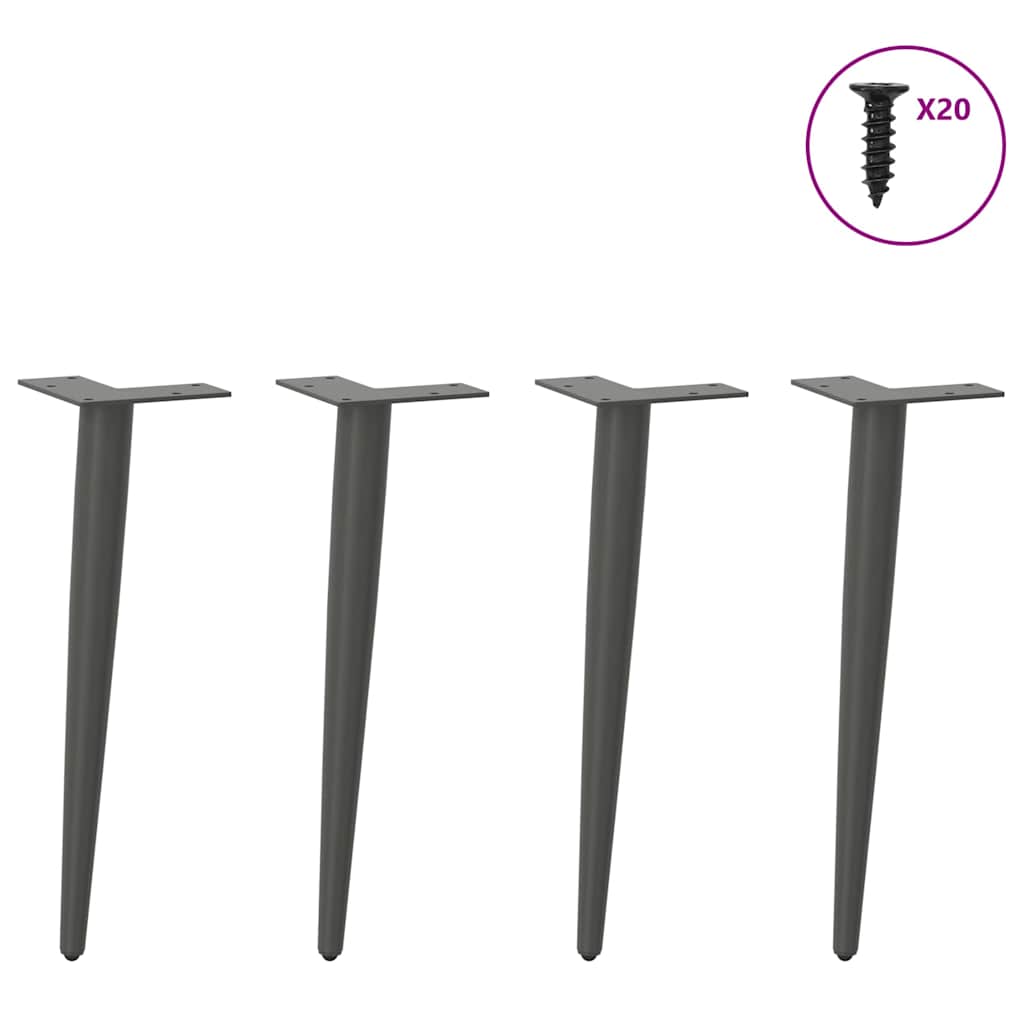 vidaXL Couchtischbeine Konische Form 4 Stk. Anthrazit 30-31 cm Stahl