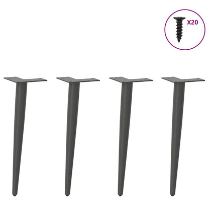 vidaXL Couchtischbeine Konische Form 4 Stk. Anthrazit 30-31 cm Stahl