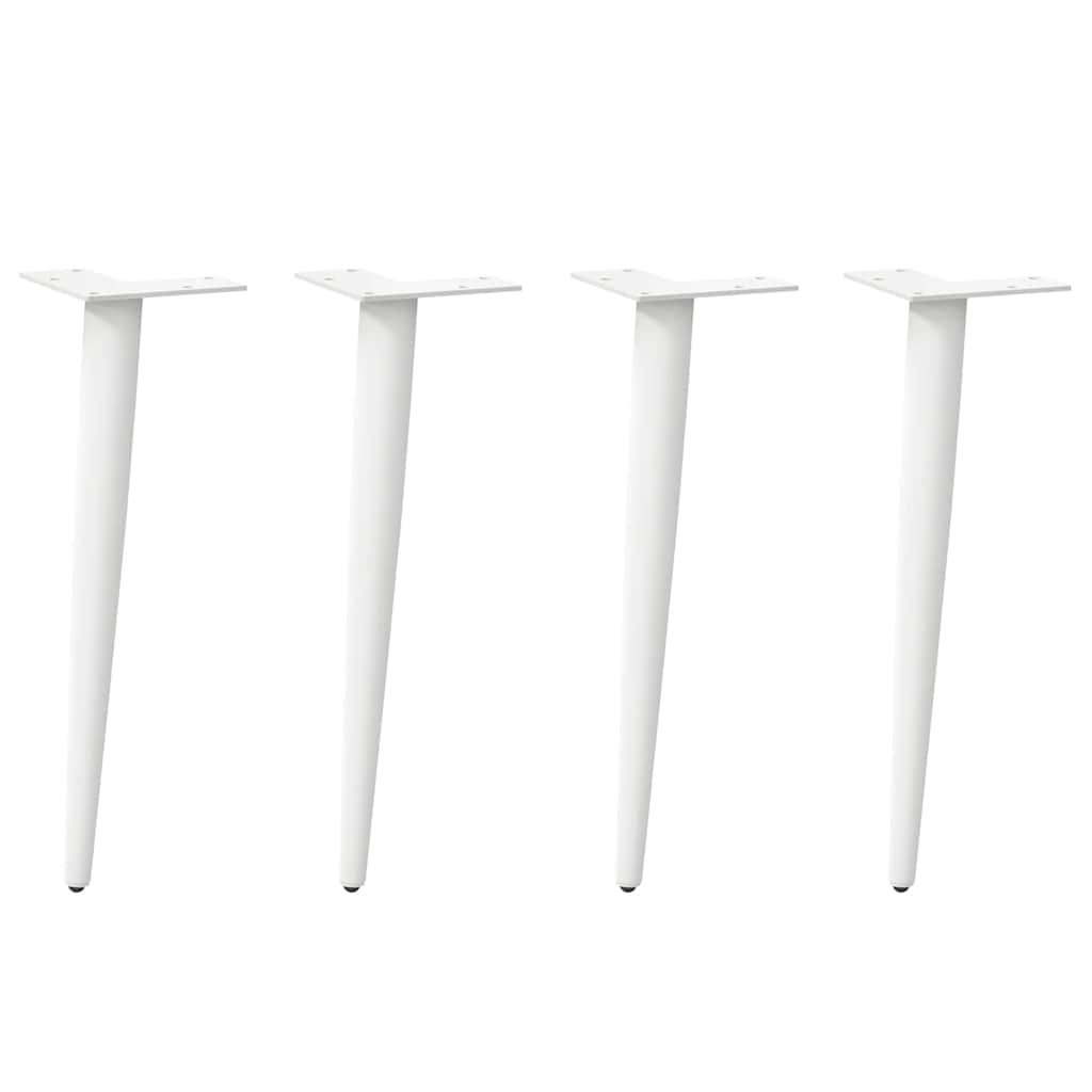 vidaXL Couchtischbeine Konische Form 4 Stk. Weiß 42-43 cm Stahl