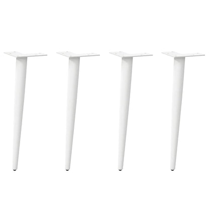 vidaXL Couchtischbeine Konische Form 4 Stk. Weiß 42-43 cm Stahl