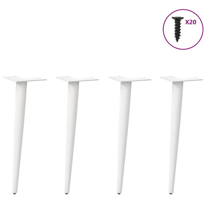 vidaXL Couchtischbeine Konische Form 4 Stk. Weiß 42-43 cm Stahl