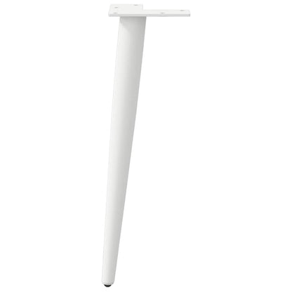 vidaXL Couchtischbeine Konische Form 4 Stk. Weiß 42-43 cm Stahl