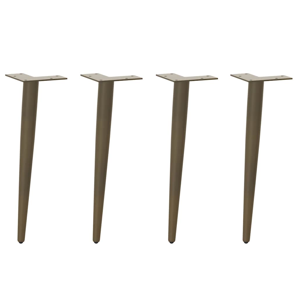 vidaXL Pieds de table basse coniques 4 pièces Acier naturel 42-43 cm Acier
