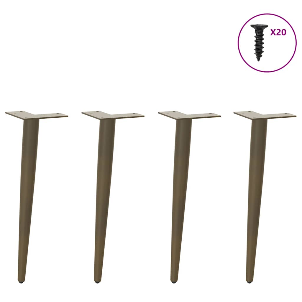 vidaXL Pieds de table basse coniques 4 pièces Acier naturel 42-43 cm Acier
