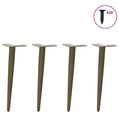 vidaXL Pieds de table basse coniques 4 pièces Acier naturel 42-43 cm Acier