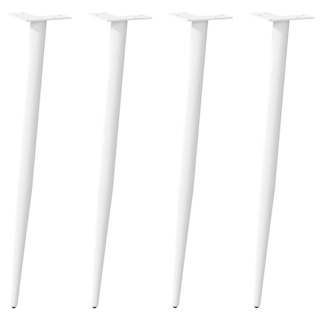 vidaXL Konsolentischbeine Konische Form 4 Stk. Weiß 72-73 cm Stahl