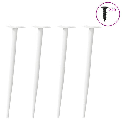 vidaXL Konsolentischbeine Konische Form 4 Stk. Weiß 72-73 cm Stahl