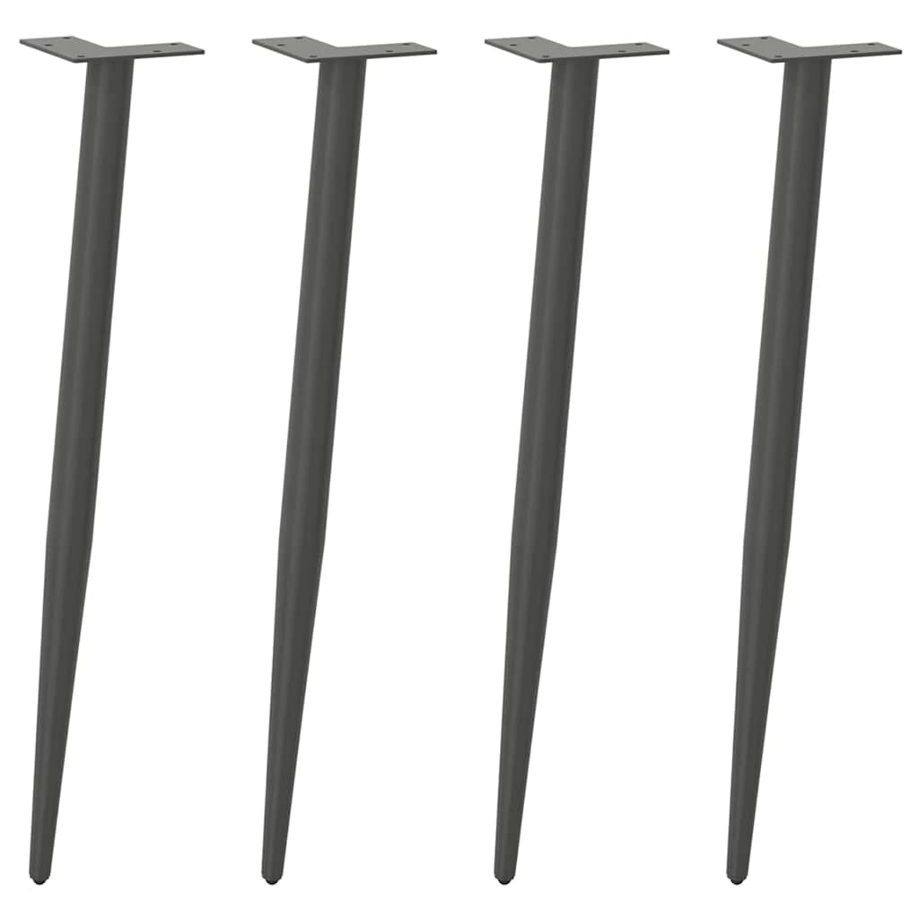 vidaXL Konsolentischbeine Konische Form 4 Stk. Anthrazit 72-73 cm Stahl