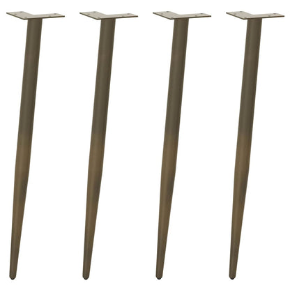 vidaXL Konsolentisch Beine Konische Form 4 Stück Naturstahl 72-73cm Stahl