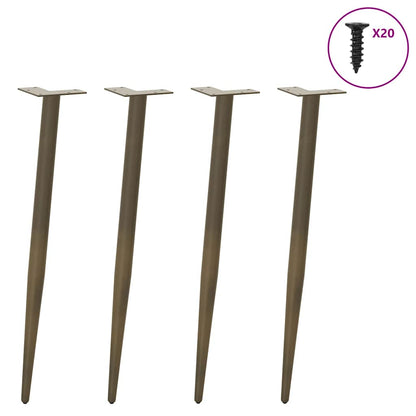 vidaXL Konsolentisch Beine Konische Form 4 Stück Naturstahl 72-73cm Stahl