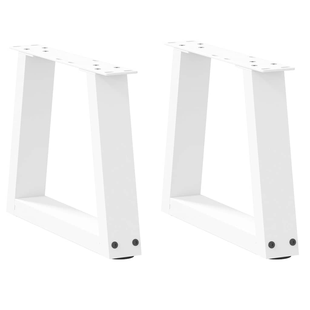 vidaXL Pieds de table basse en forme de V 2 pcs Blanc 30x(30-31,3) cm Acier