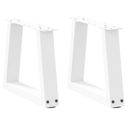 vidaXL Pieds de table basse en forme de V 2 pcs Blanc 30x(30-31,3) cm Acier