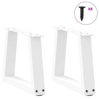 vidaXL Pieds de table basse en forme de V 2 pcs Blanc 30x(30-31,3) cm Acier