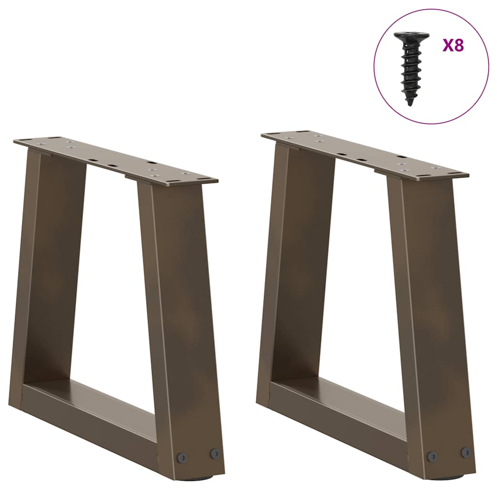 vidaXL Pieds de table basse en V 2 pcs Acier brut 30x(30-31,3) cm Acier