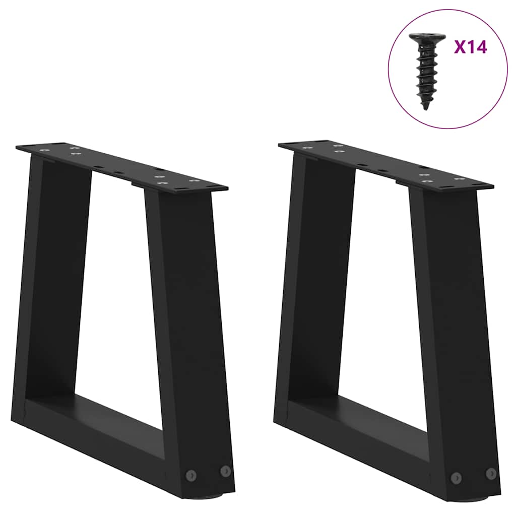 vidaXL Pieds de table basse en V 2 pcs Noir 40x(30-31,3) cm Acier