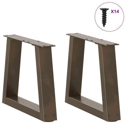 vidaXL Couchtischbeine V-Form 2 Stück Naturstahl 40x(30-31,3) cm Stahl