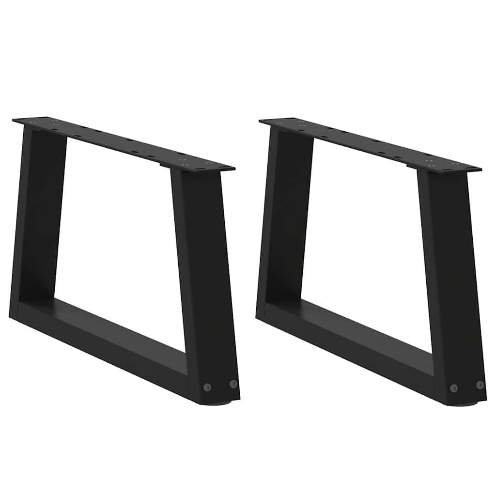 vidaXL Pieds de table basse en V 2 pcs Noir 50x(30-31,3) cm Acier