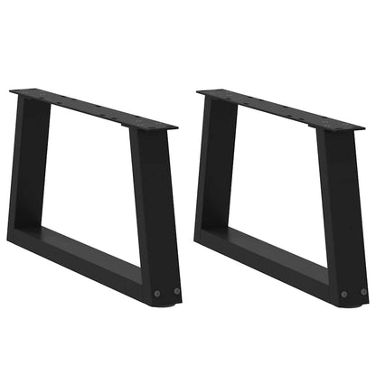 vidaXL Couchtischbeine V-Form 2 Stück Schwarz 60x(30-31,3) cm Stahl