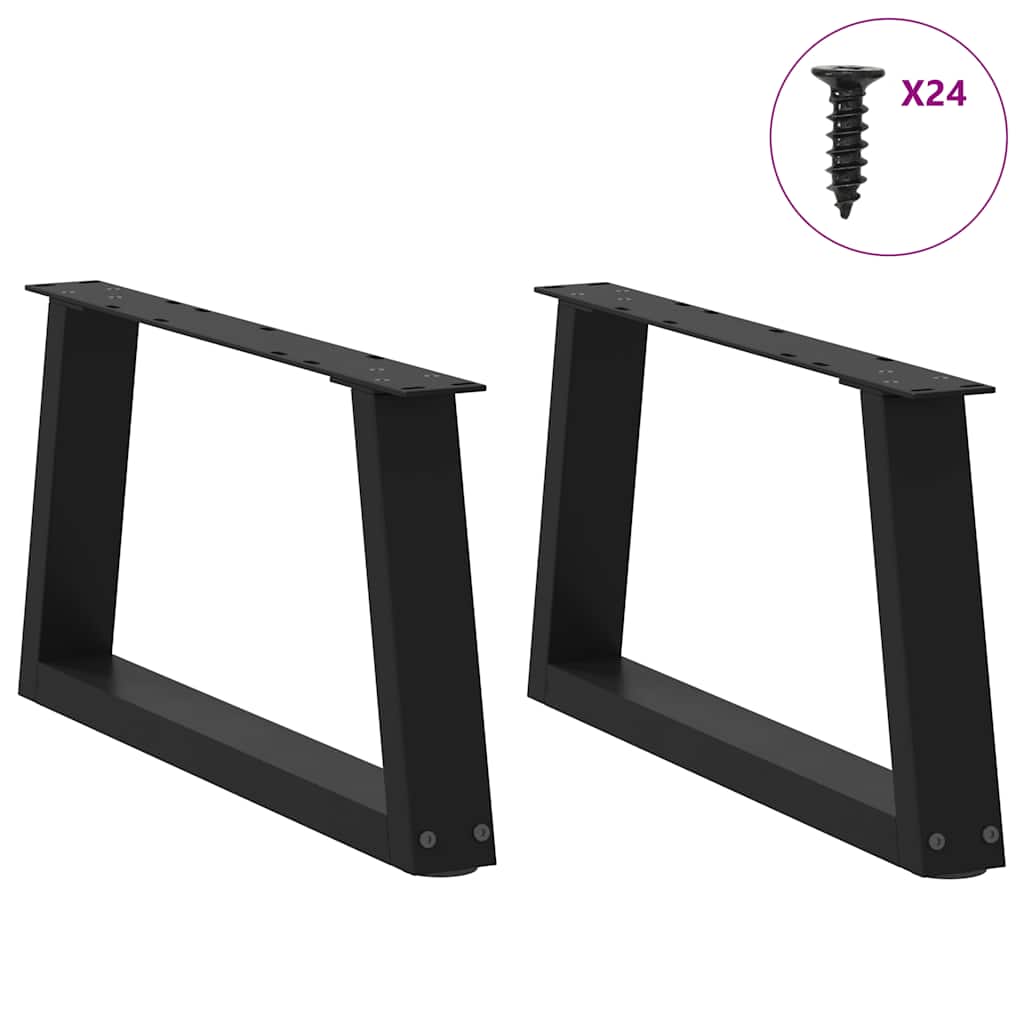 vidaXL Couchtischbeine V-Form 2 Stück Schwarz 60x(30-31,3) cm Stahl