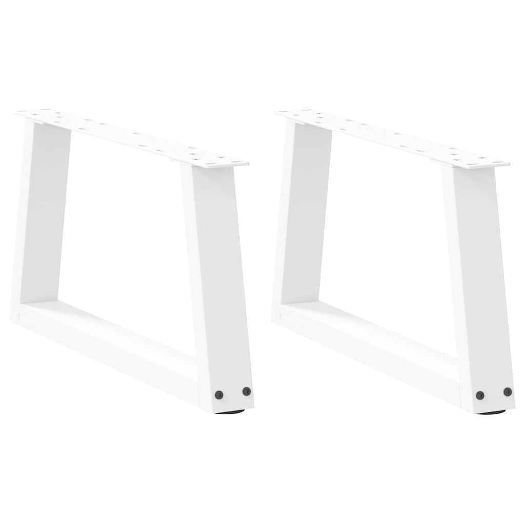 vidaXL Pieds de table basse en V 2 pcs Blanc 70x(30-31,3) cm Acier