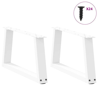 vidaXL Pieds de table basse en V 2 pcs Blanc 70x(30-31,3) cm Acier