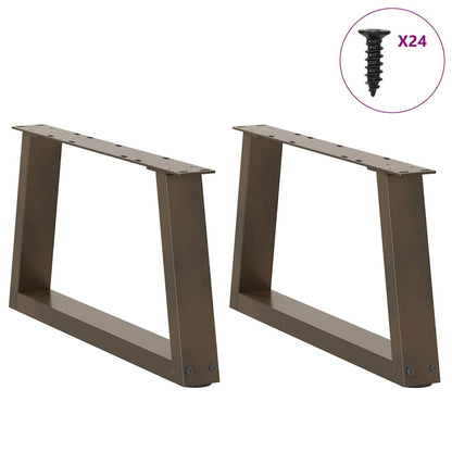 vidaXL Pieds de table basse en V 2 pcs Acier naturel 70x(30-31,3) cm Acier