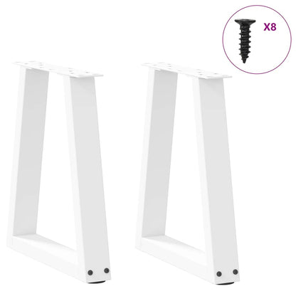 vidaXL Couchtischbeine V-Form 2 Stück Weiß 28x(42-43,3) cm Stahl