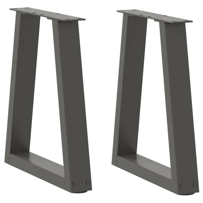 Pieds de table basse vidaXL en V, 2 pcs, anthracite, 38x(42-43,3) cm, acier