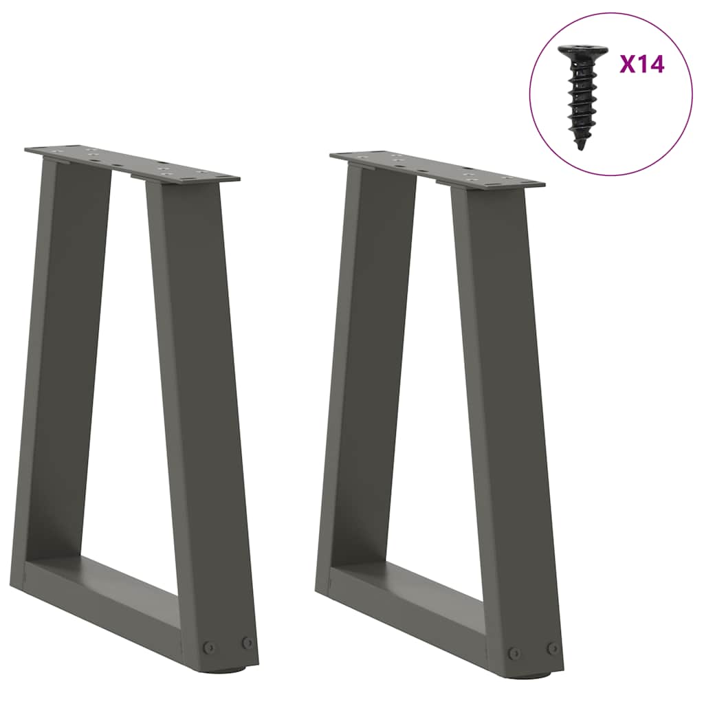 Pieds de table basse vidaXL en V, 2 pcs, anthracite, 38x(42-43,3) cm, acier