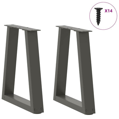 Pieds de table basse vidaXL en V, 2 pcs, anthracite, 38x(42-43,3) cm, acier