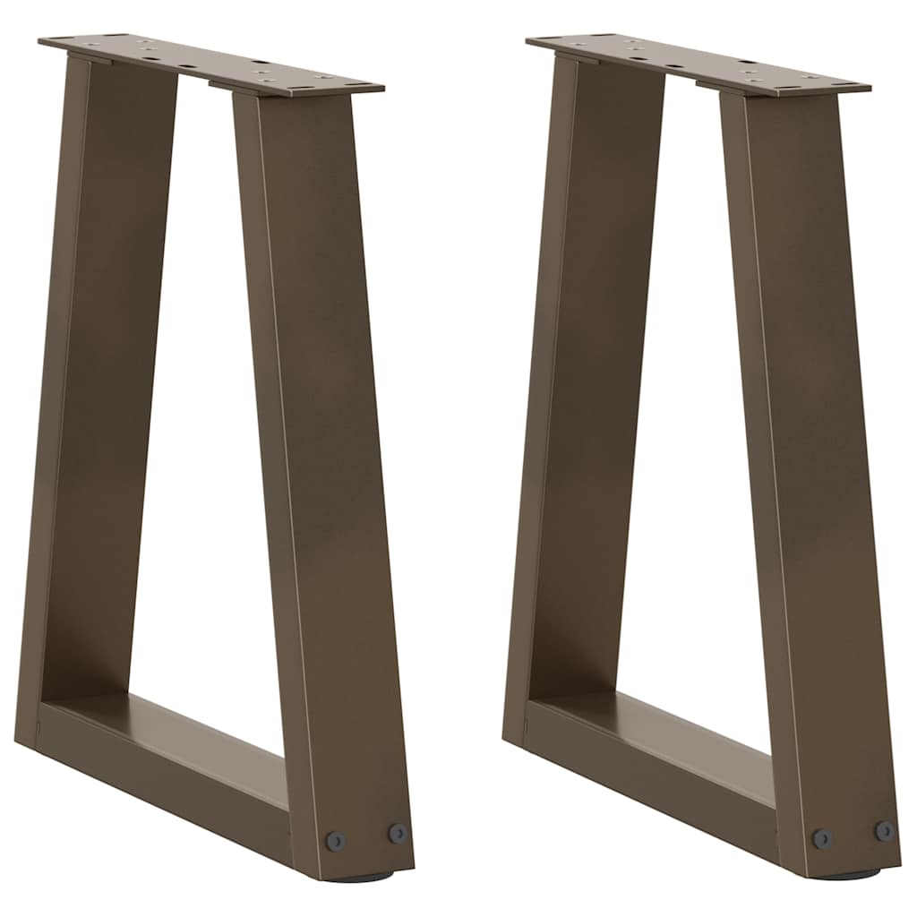 vidaXL Pieds de table basse en forme de V 2 pcs Acier naturel 38x(42-43,3) cm Acier