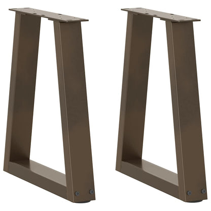 vidaXL Pieds de table basse en forme de V 2 pcs Acier naturel 38x(42-43,3) cm Acier