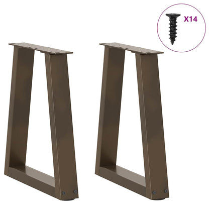 vidaXL Pieds de table basse en forme de V 2 pcs Acier naturel 38x(42-43,3) cm Acier