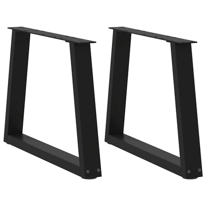 vidaXL Couchtischbeine V-Form 2 Stück Schwarz 50x(42-43,3) cm Stahl