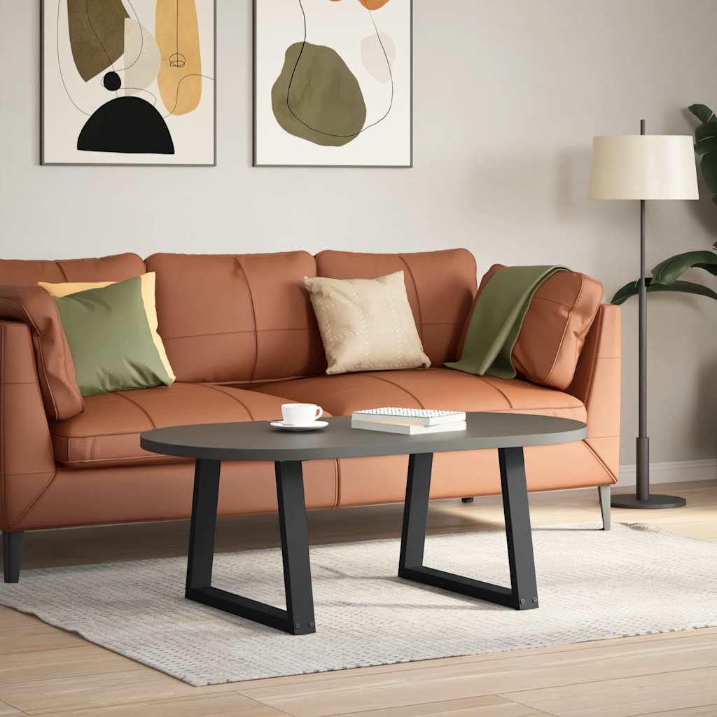 vidaXL Couchtischbeine V-Form 2 Stück Schwarz 50x(42-43,3) cm Stahl
