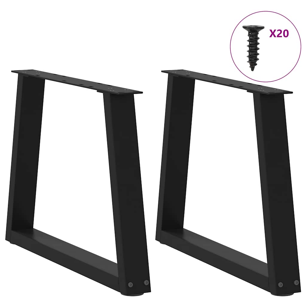 vidaXL Couchtischbeine V-Form 2 Stück Schwarz 50x(42-43,3) cm Stahl