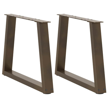 vidaXL Pieds de table basse en V 2 pcs Acier brut 50x(42-43,3) cm Acier