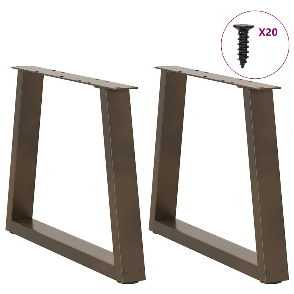 vidaXL Pieds de table basse en V 2 pcs Acier brut 50x(42-43,3) cm Acier