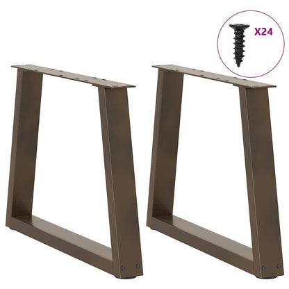 vidaXL Couchtischbeine V-Form 2 Stück Naturstahl 60x(42-43,3) cm Stahl