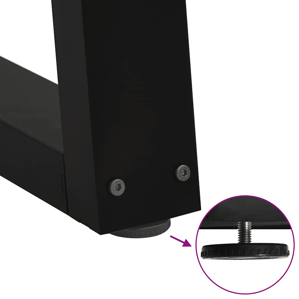 vidaXL Pieds de table basse en V 2 pcs Noir 70x(42-43,3) cm Acier