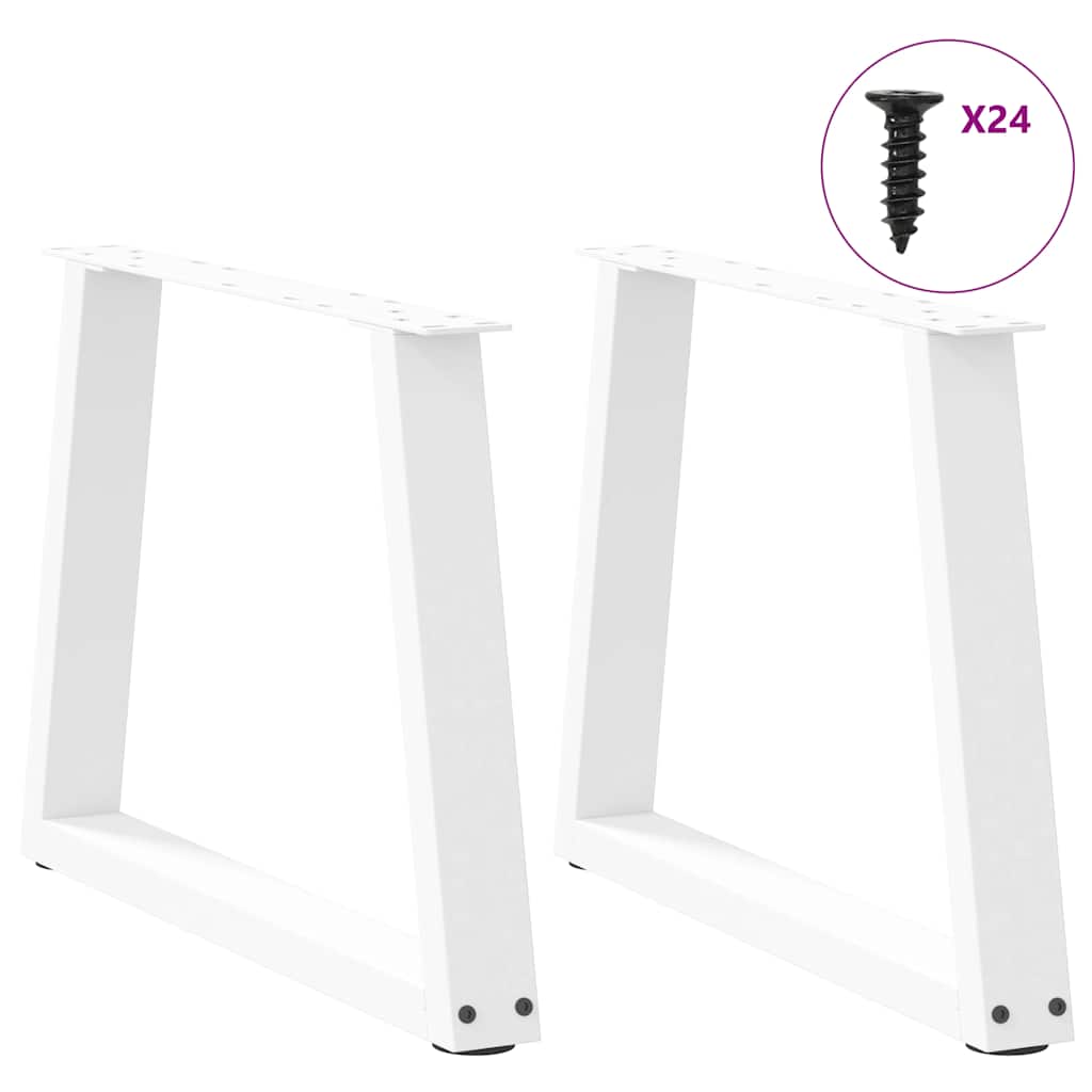 vidaXL Couchtischbeine V-Form 2 Stück Weiß 70x(42-43,3) cm Stahl