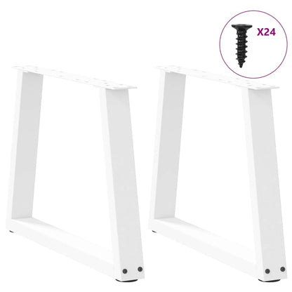 vidaXL Couchtischbeine V-Form 2 Stück Weiß 70x(42-43,3) cm Stahl