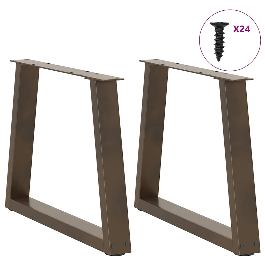 vidaXL Couchtischbeine V-Form 2 Stück Naturstahl 70x(42-43,3) cm Stahl