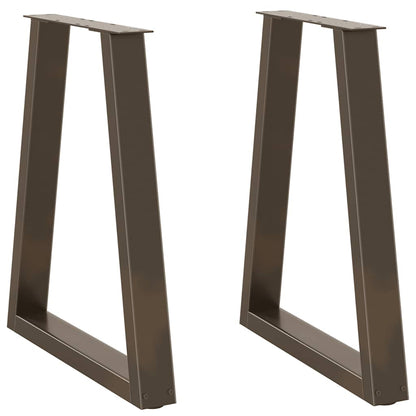 vidaXL Pieds de table à manger en V 2 pcs Acier brut 50x(72-73,3) cm Acier