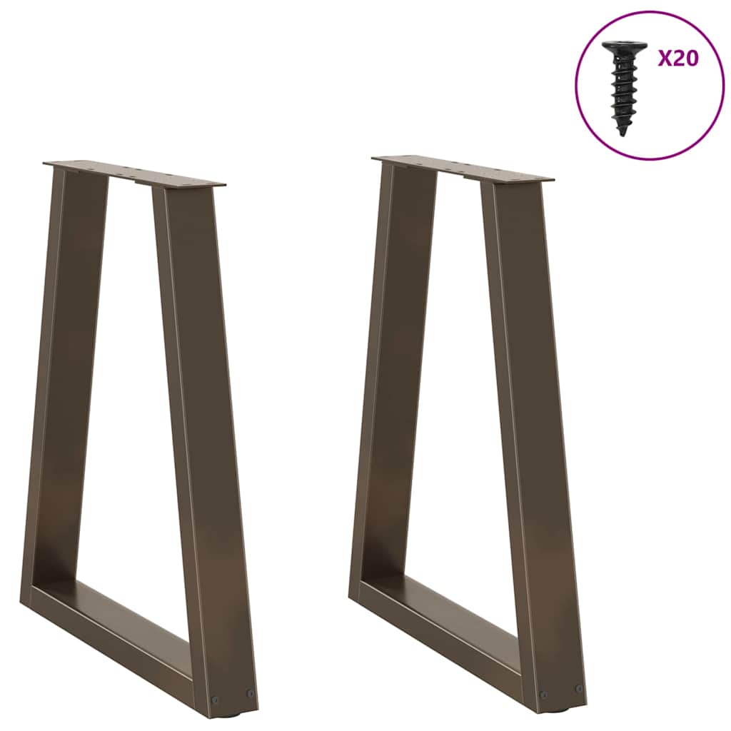 vidaXL Esstischbeine V-Form 2 Stück Naturstahl 60x(72-73,3) cm Stahl